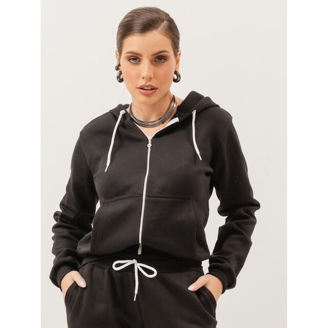 Roupa de Frio Conjunto Moletom Calça Blusa Agasalho Abrigo Manga ...