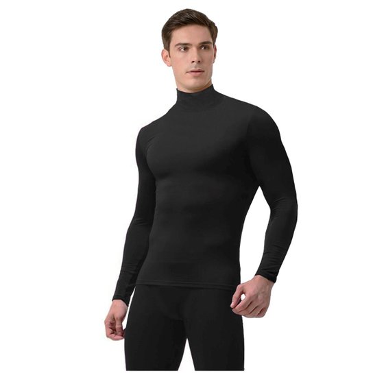 Roupa Térmica Flanelada Segunda Pele Extreme Thermo Frio Intenso Calça + Blusa Gola Alta Unissex - Preto Menor preço em Roupa Térmica Flanelada Segunda Pele Extreme Thermo Frio Intenso Calça + Blusa Gola Alta Unissex - Preto