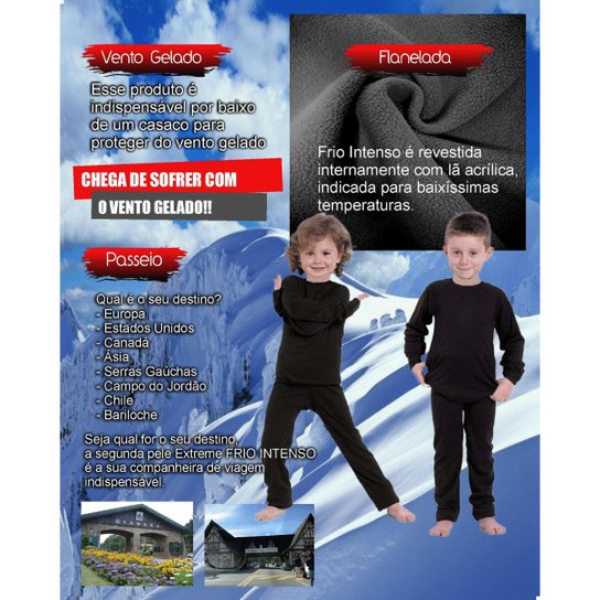 Conjunto Termico Pijama Roupa Termica Para Frio Intenso Infantil