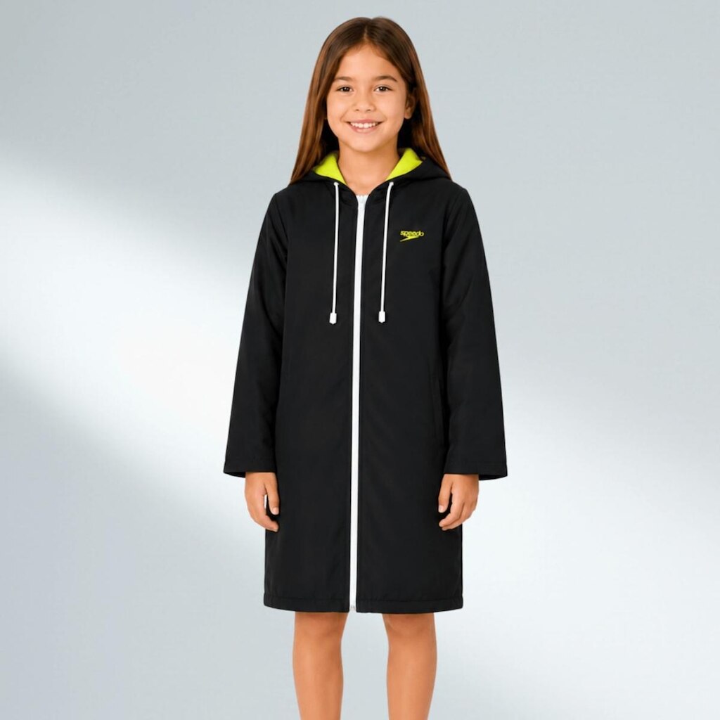 Roupão De Natação Infantil New Malta Speedo - PRETO AMARELO NEON