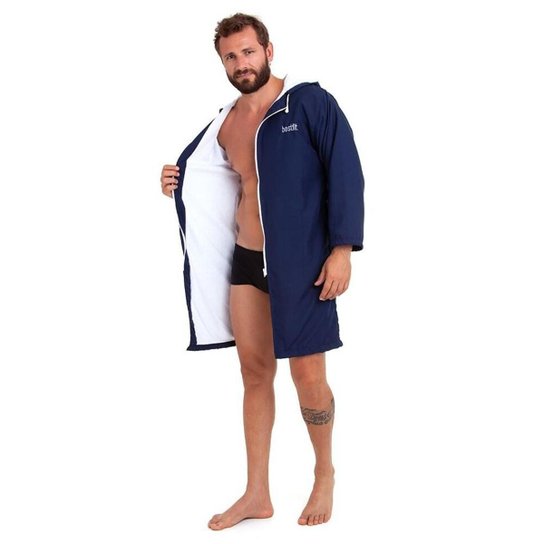 Roupão Manga Longa Best Fit Adulto Azul Marinho - Azul