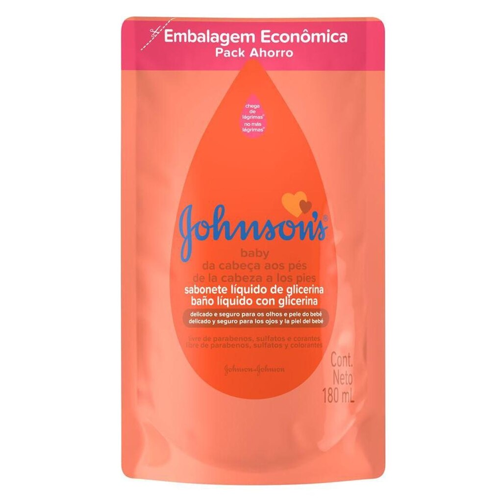Sabonete Líquido Refil Johnson’s - Da Cabeça aos Pés 180ml