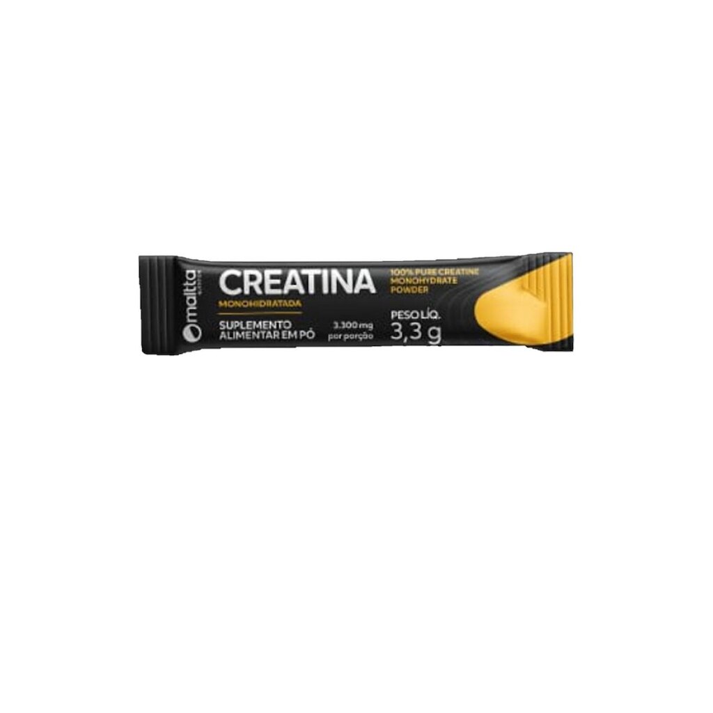 Sachê Creatina em pó com 1 sachê de 3,3g Sem Sabor Maltta