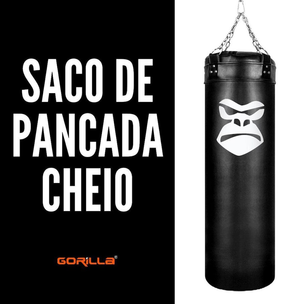 Saco De Pancada Cheio Boxe 90 Cm CHEIO Resistente Gorilla Treino Muay Thai Box