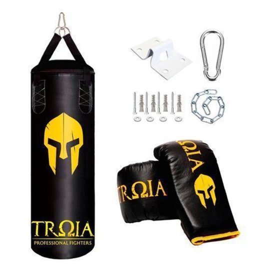 SACO DE PANCADA TRÓIA VAZIO 90X100+LUVA+SUPORTE - Preto é ruim? SACO DE PANCADA TRÓIA VAZIO 90X100+LUVA+SUPORTE - Preto é boa?