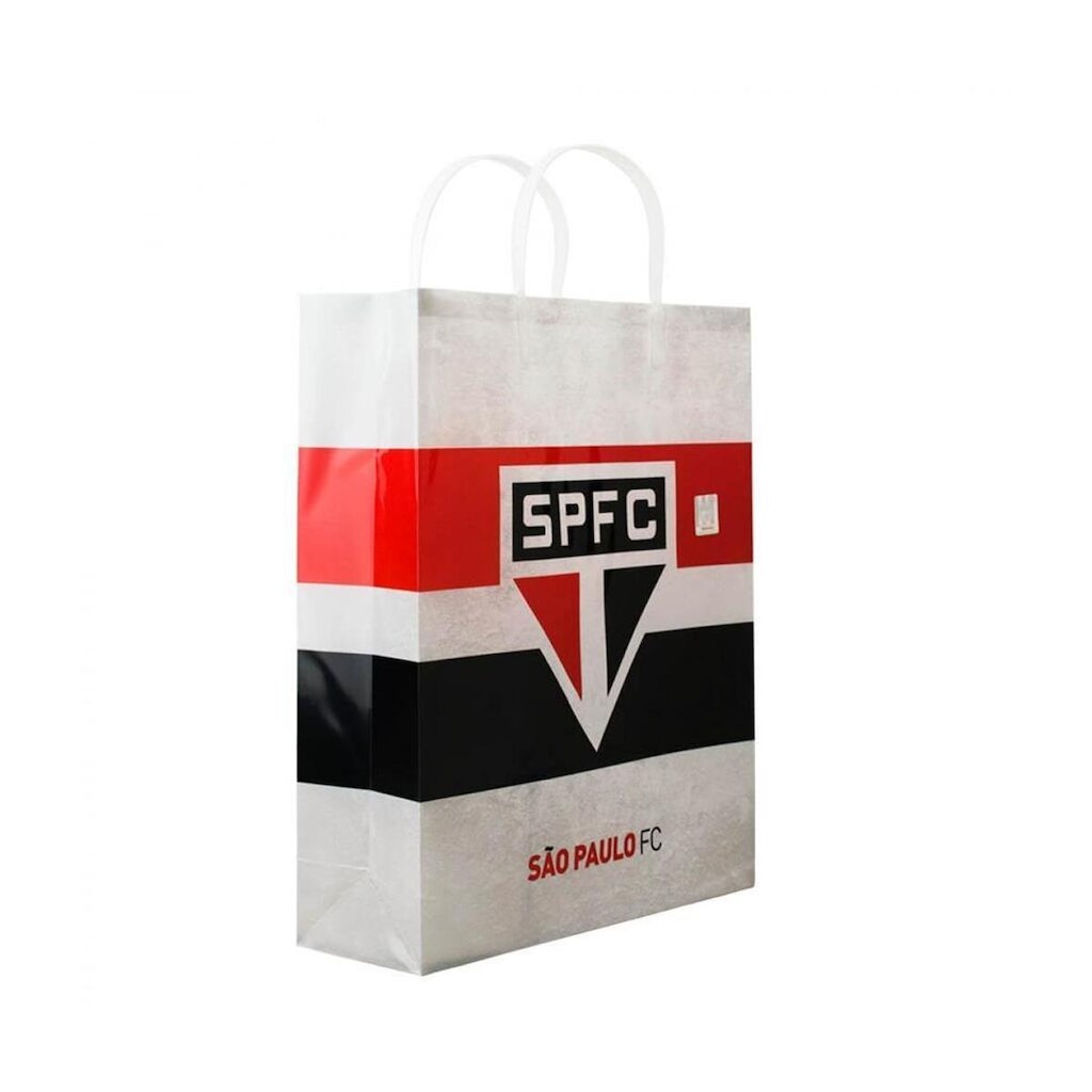 Sacola De Presentes Escudo Time São Paulo 33x9x27cm - SPFC