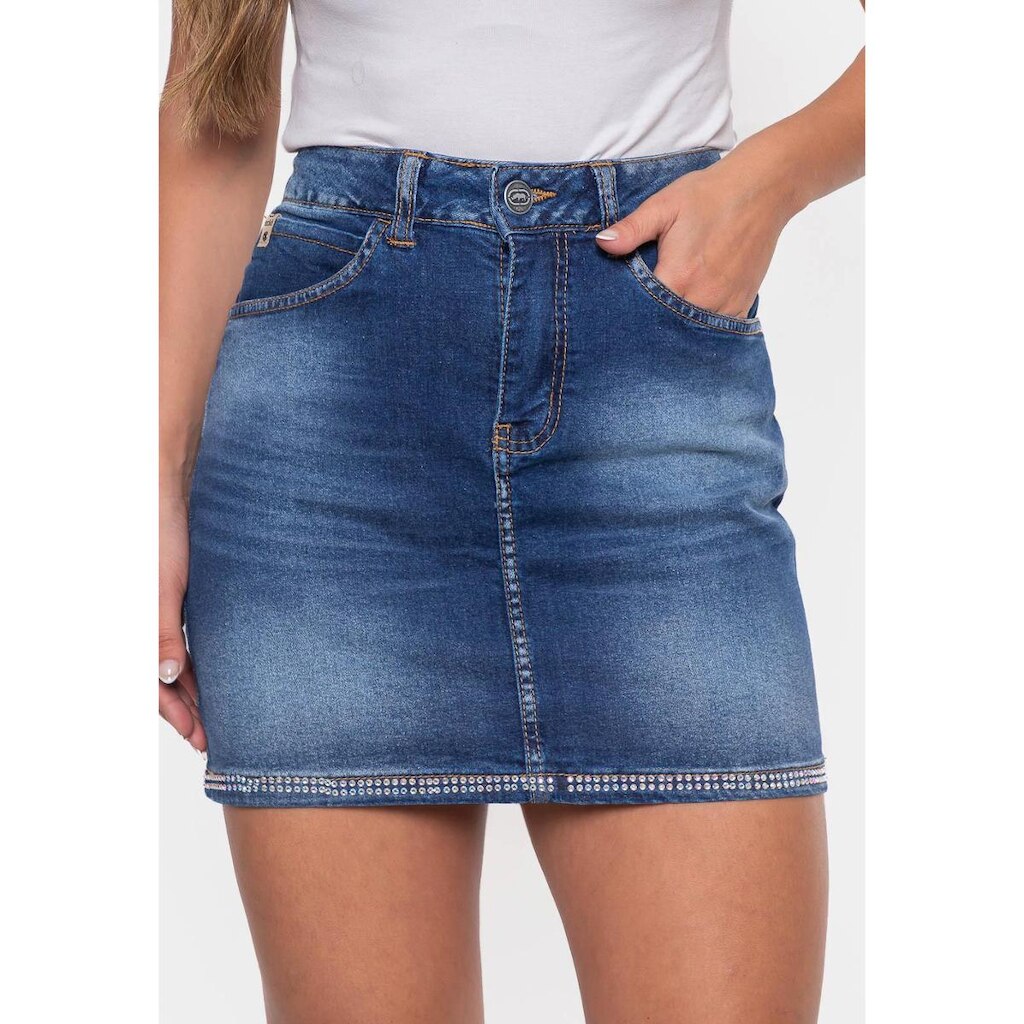 Saia Ecko Mini Feminina Jeans Feminino