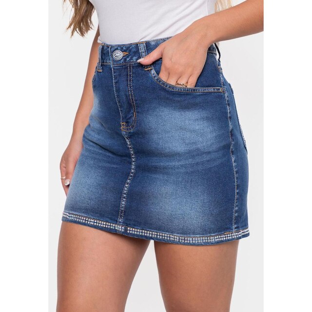 Saia Ecko Mini Feminina Jeans Feminino