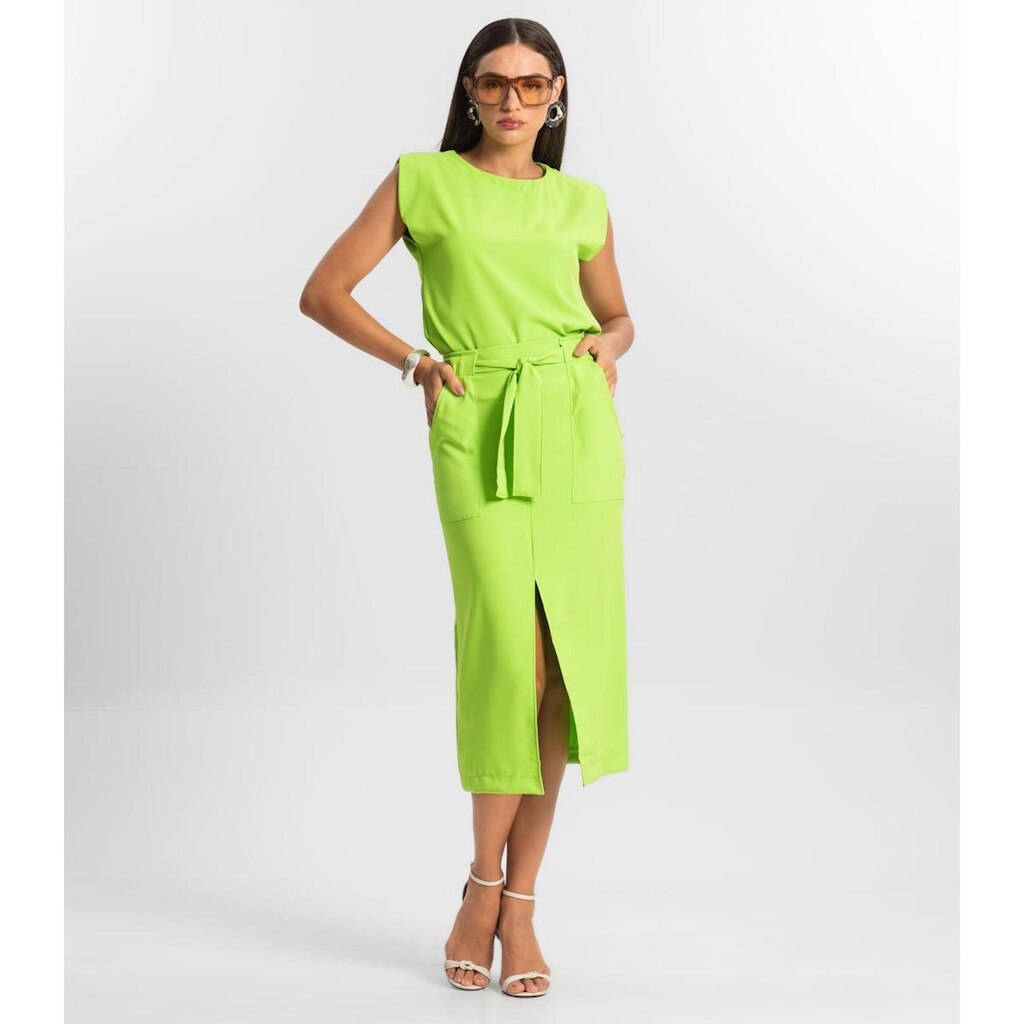 Saia Feminina Midi Endless Verde