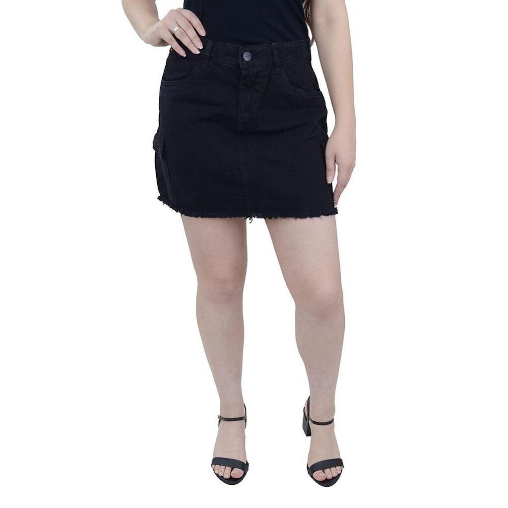 Saia Feminina Recuzza Cargo Preta - 10731
