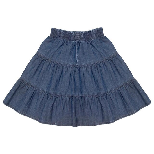 Saia Infantil Look Jeans Babado Jeans - UNICA - 08