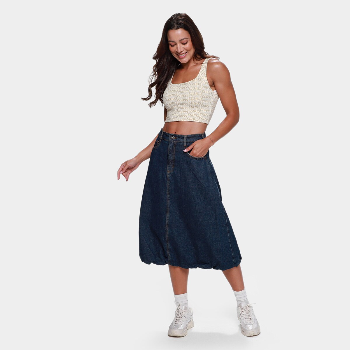 Saia Jeans Colcci Casual Feminina - 4