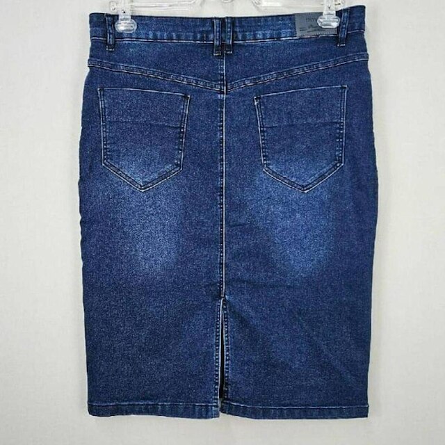 Saia Jeans Feminina Shyros Plus Size Destroyed