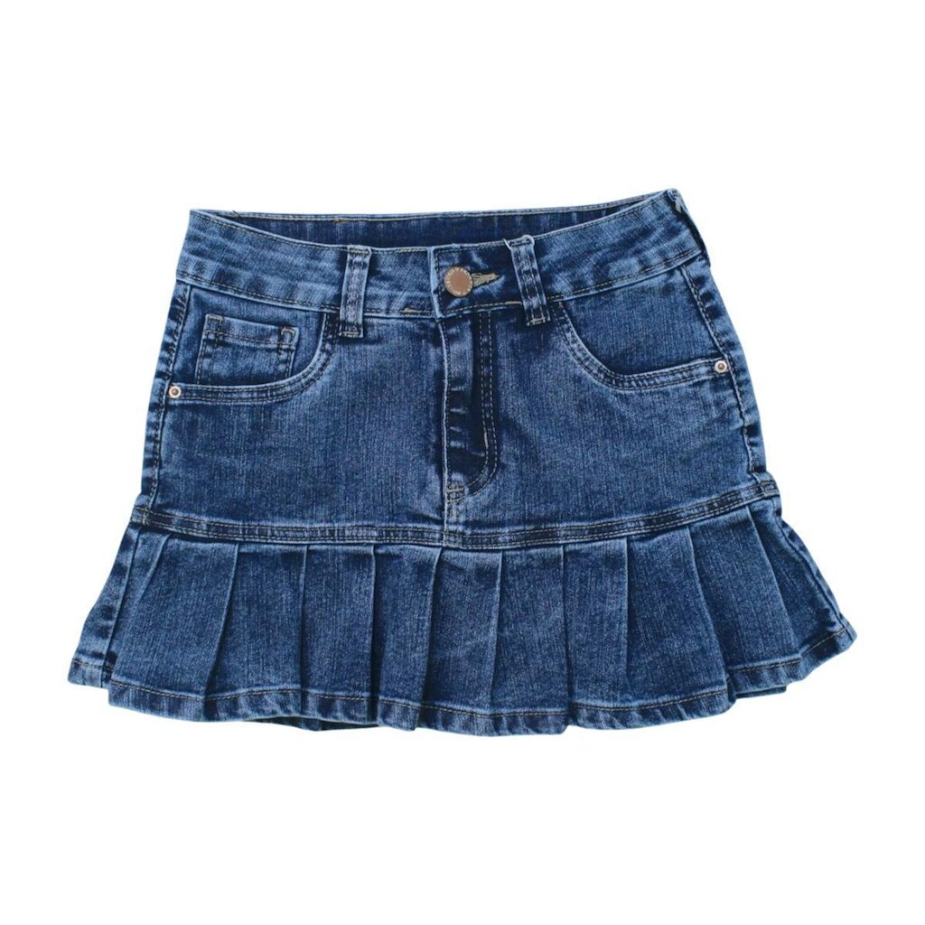 Saia Jeans Infantil com Babado Plissado 3721 - Frommer