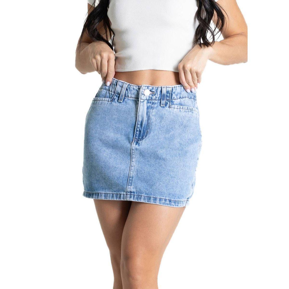 Saia Jeans Sawary - 281191 - Azul médio 42