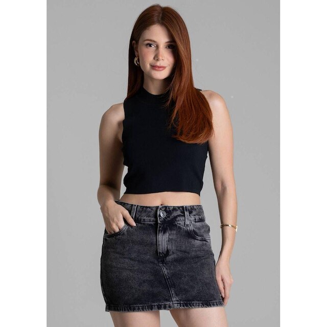 Saia Jeans Sawary Feminina
