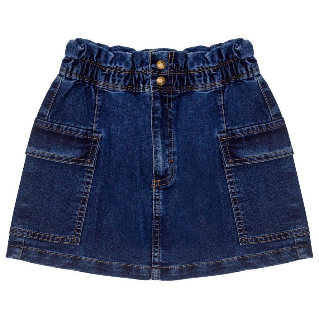 Saia Juvenil Look Jeans Cargo Jeans - UNICA - 8