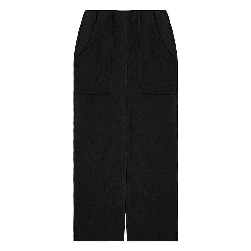 Saia Midi Feminina Endless com Bolsos e Fenda Preto