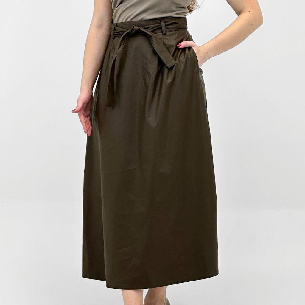 Saia Pacific Blue Midi em P.u Feminina