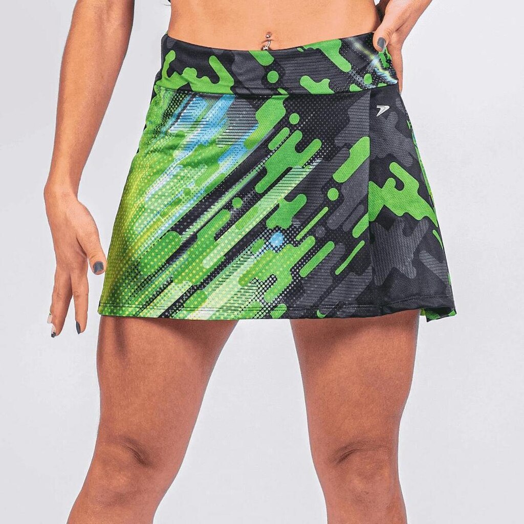 Saia Poker Estampada Com Short Fuel - Verde