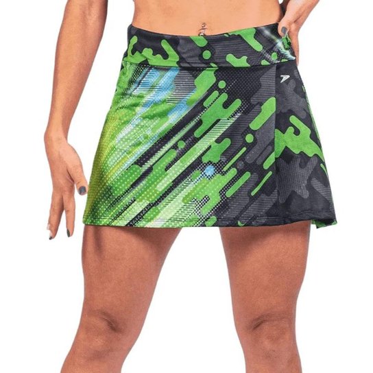 Saia Poker Estampada Com Short Fuel - Verde