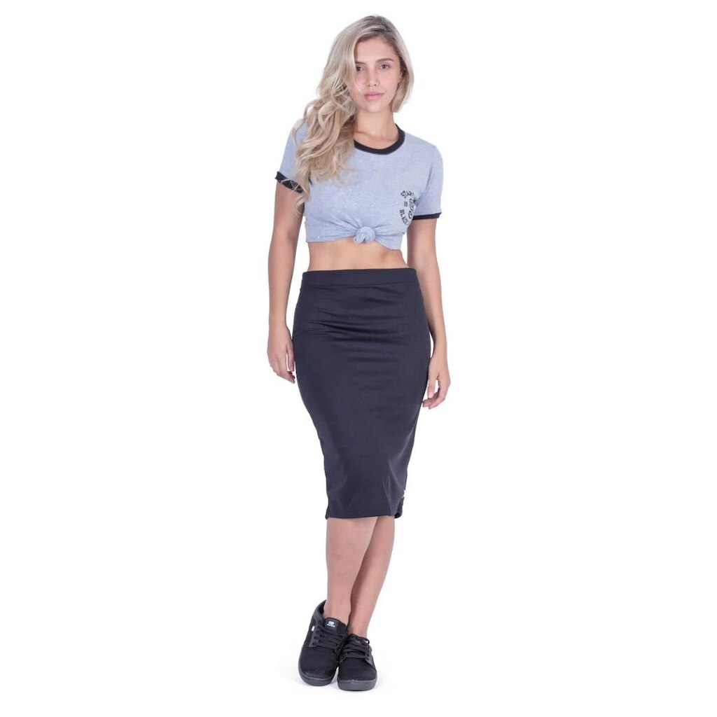 Saia Starter Midi Preta Feminino
