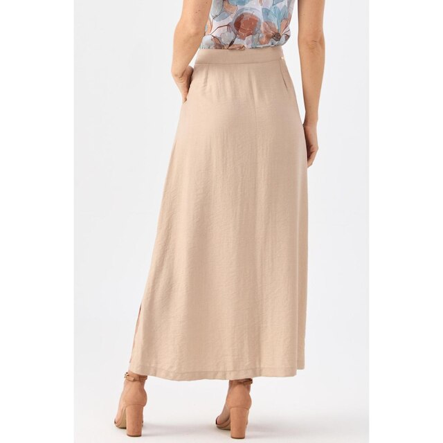 Saia Super Midi PKS Viscose Bege