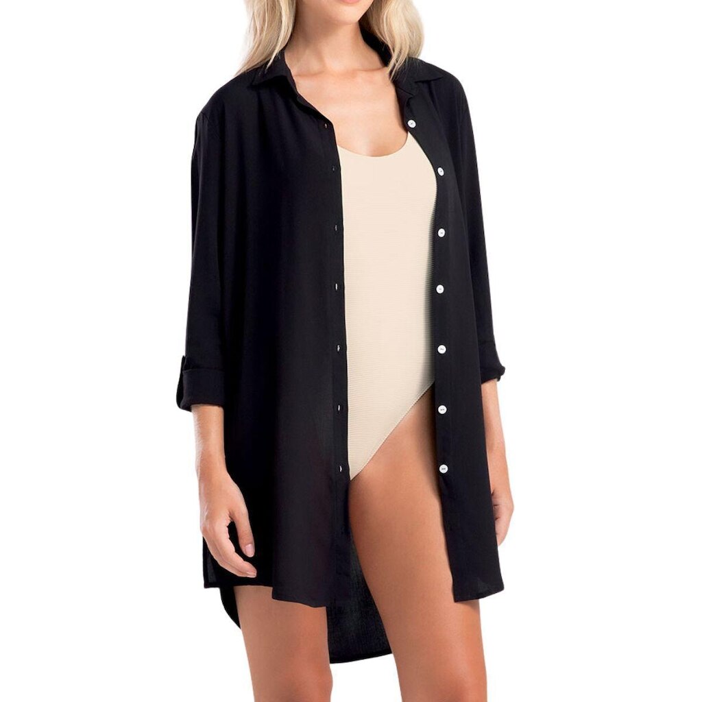 Saída De Praia Piscina Camisão Mash - Preto - P