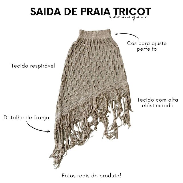 Saida De Praia Saia Com Franja