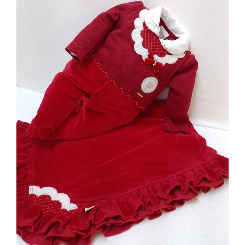 Saída Maternidade Bebê Menina Plush Bordada Paraiso Rf 14582