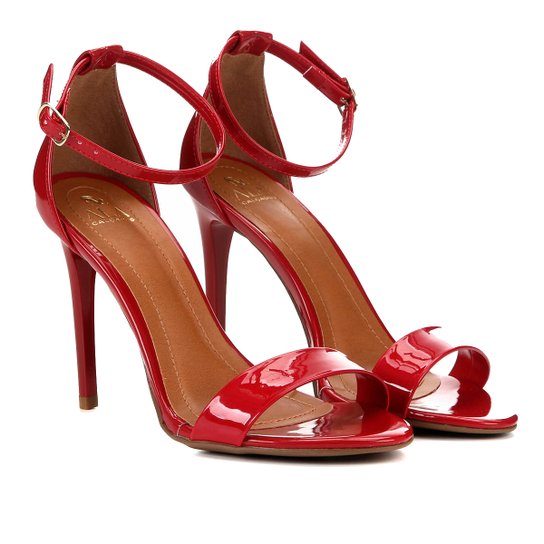 Sandália Ala Salto Alto Fino Feminina - Vermelho Menor preço em Sandália Ala Salto Alto Fino Feminina - Vermelho