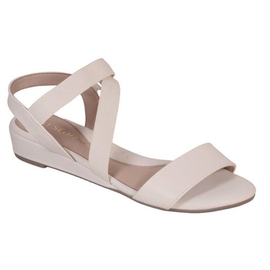 Sandália Anabela Anabelinha Via Scarpa Salto Baixo Feminina - Off White Menor preço em Sandália Anabela Anabelinha Via Scarpa Salto Baixo Feminina - Off White