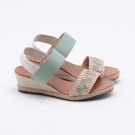 Sandália Anabela Bebecê Tressê - Verde Menor preço em Sandália Anabela Bebecê Tressê - Verde