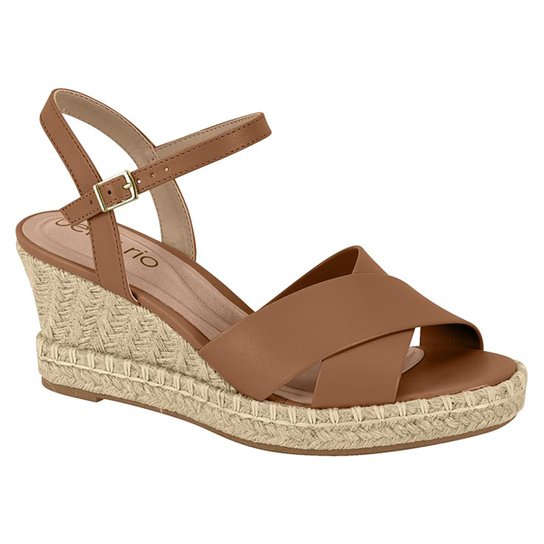 Sandália Anabela Beira Rio Corda Feminina Caramelo Netshoes