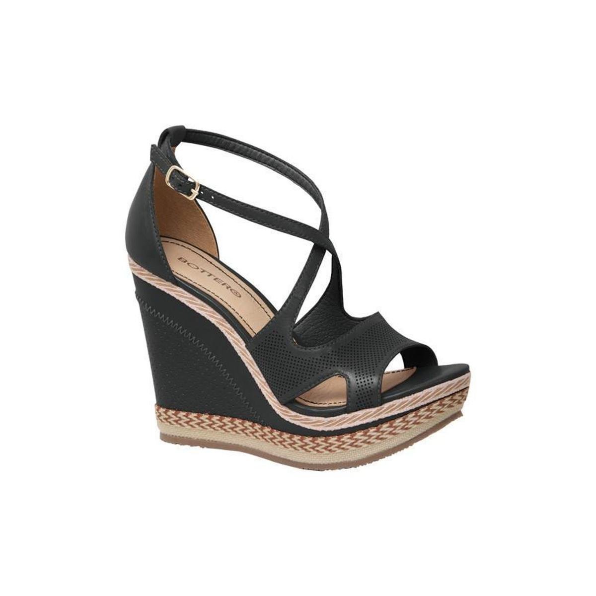 Sandália Anabela Feminina Bottero 333603 - Preto | Netshoes