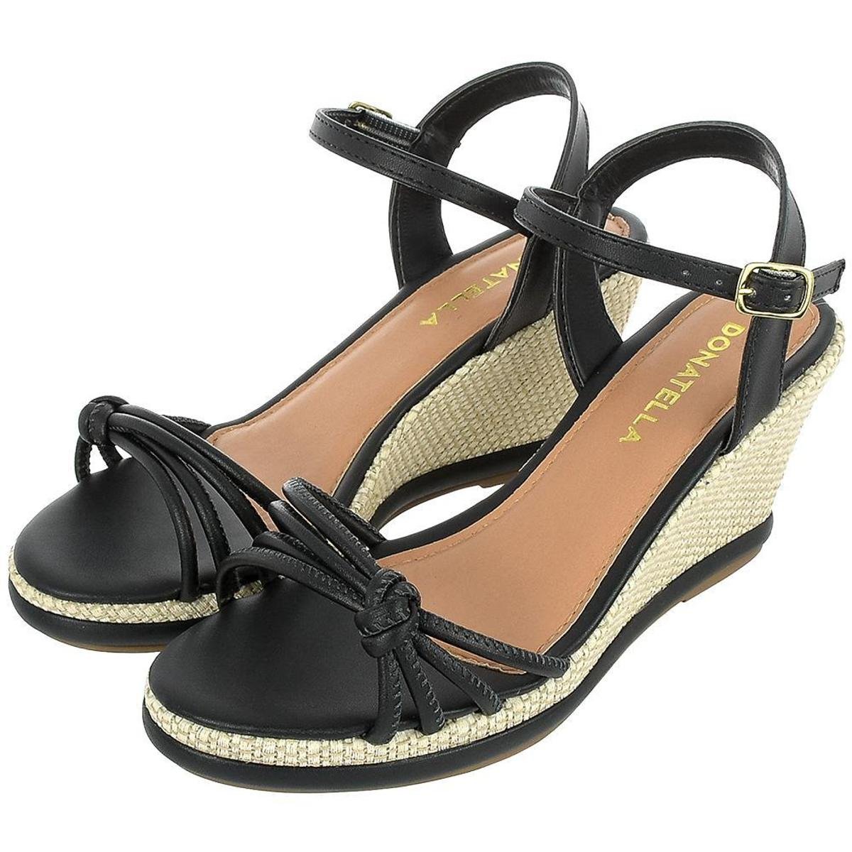 Sandália Anabela Feminina CM Calçados Salto Plataforma Juta Nó Confort Menor preço em Sandália Anabela Feminina CM Calçados Salto Plataforma Juta Nó Confort