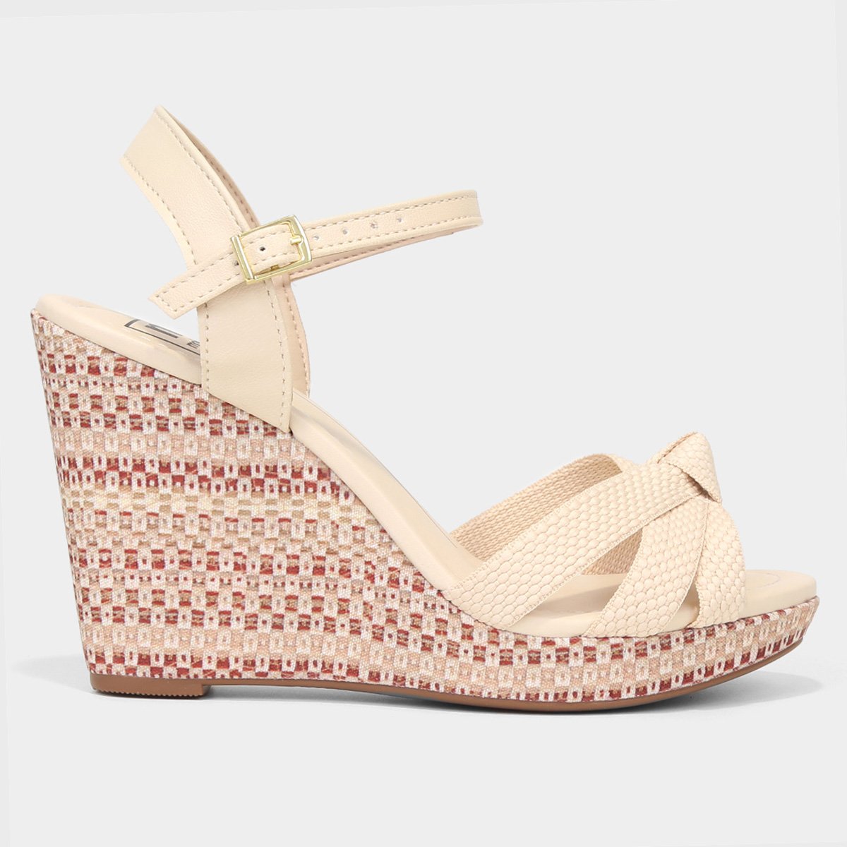 Sandália Feminina Moleca Salto Anabela Moleca Sandália Anabela