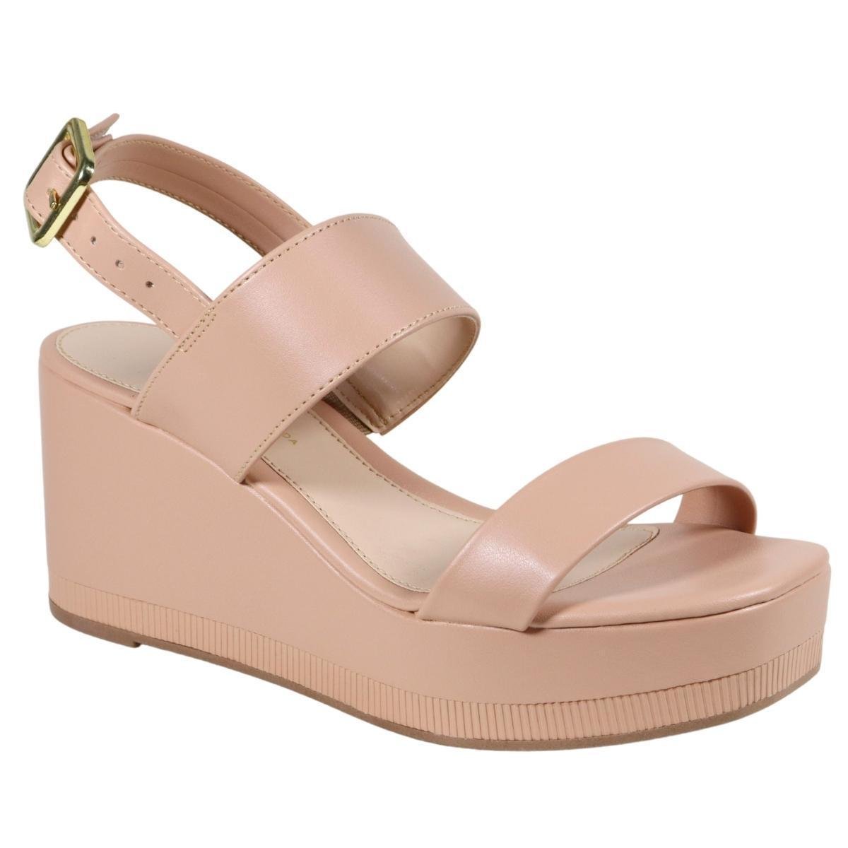 Sandália Anabela Plataforma Mariotta Feminina 20315-01 Bege