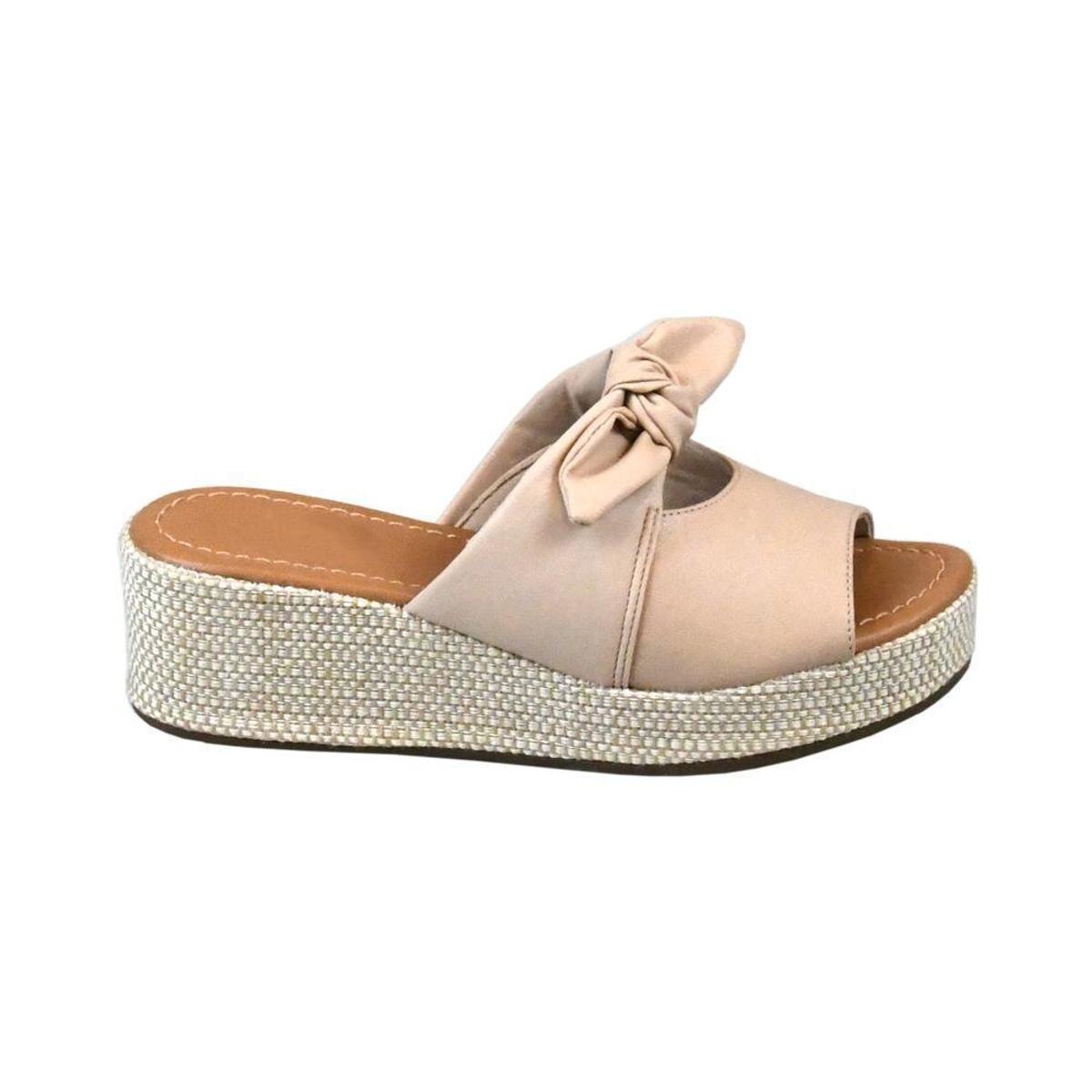 Sandália Anabela Tressê Comfort Bege - Nude | Netshoes