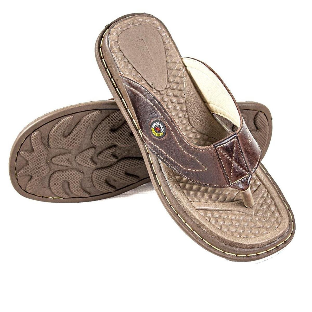 Sandalia Anti Stress Chinelo Dedo Masculino Couro Menor preço em Sandalia Anti Stress Chinelo Dedo Masculino Couro