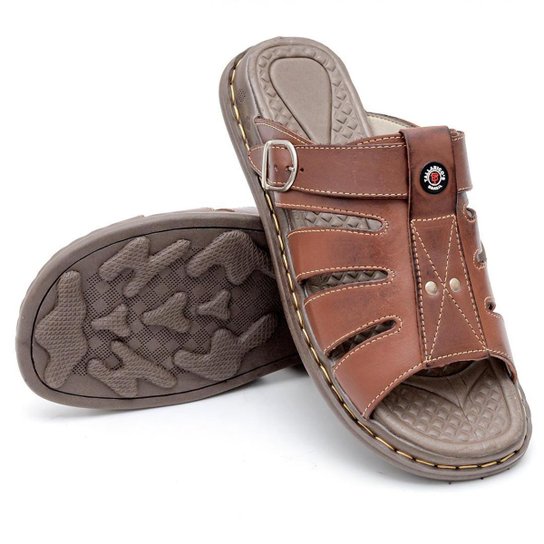 Sandália Anti Stress Chinelo Masculino Ortopédico Couro - Marrom é ruim? Sandália Anti Stress Chinelo Masculino Ortopédico Couro - Marrom é boa?