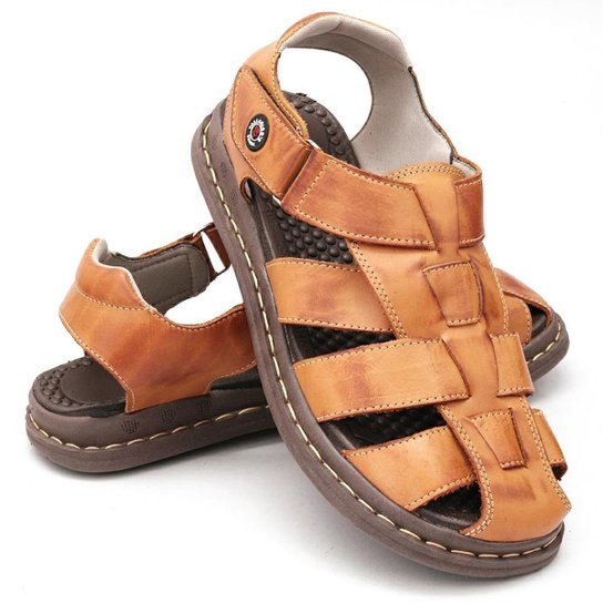 Sandália Antistress Chinelo Ortopédico Masculino Couro - Marrom-Claro é boa?