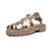 Sandalia Aranha  Casual Feminino com Fivela e Sola Borracha Tratorada - Dourado
