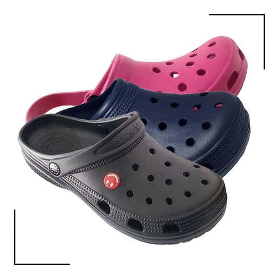 Sandália Babuche Confotável Leve Estilo Crocs - Preto Menor preço em Sandália Babuche Confotável Leve Estilo Crocs - Preto