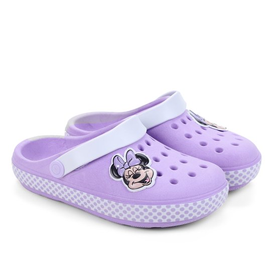 Sandália Babuche Infantil Disney Minnie Feminina - Lilás Menor preço em Sandália Babuche Infantil Disney Minnie Feminina - Lilás