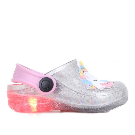 Sandália Babuche Infantil Luelua Unicórnio Cristal Led - Prata é ruim? Sandália Babuche Infantil Luelua Unicórnio Cristal Led - Prata é boa?