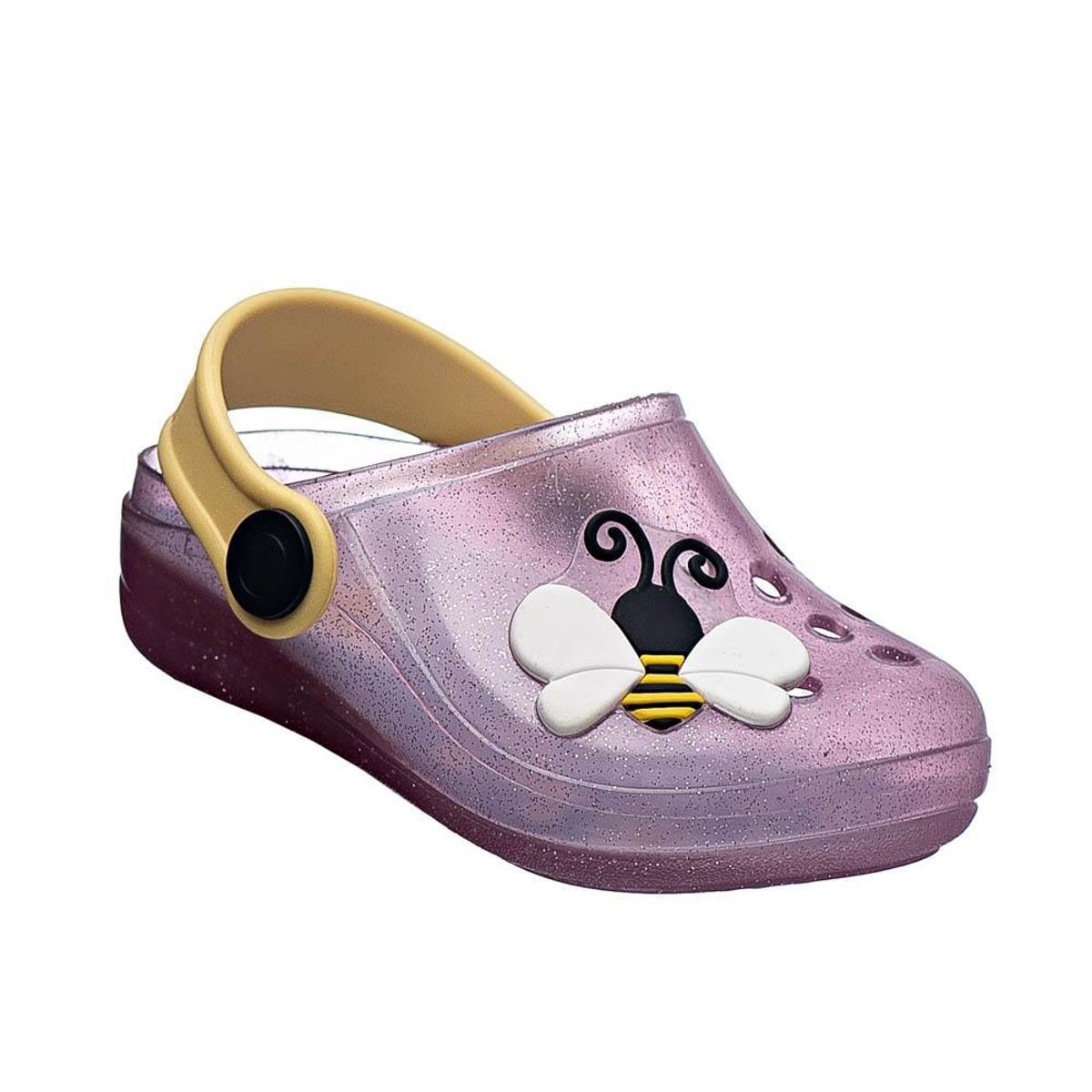Sandália Babuche Luelua c/Luz Infantil Feminino Abelha - Rosa | Netshoes