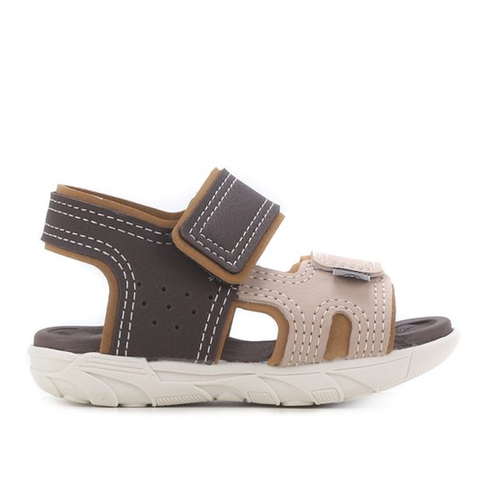 Sandália Bebê Molekinho Baby Menino - Café Menor preço em Sandália Bebê Molekinho Baby Menino - Café