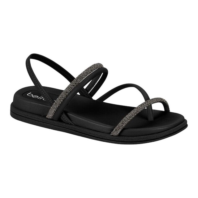 Sandália Beira Rio 8513.100 Elastico Confortavel Brilho Feminino ...