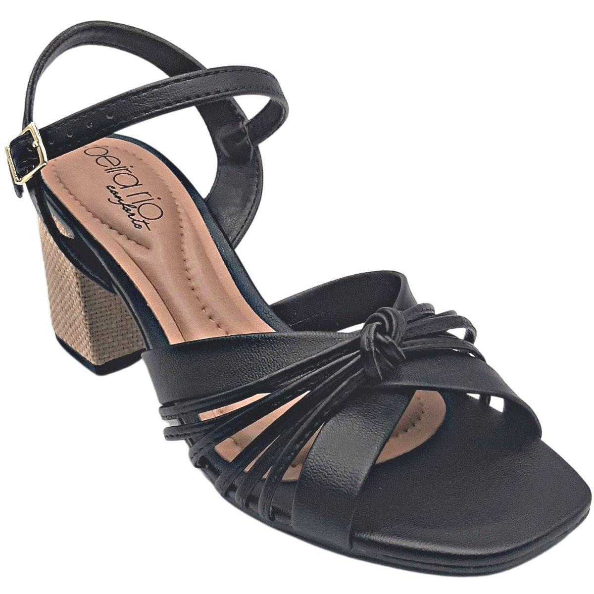 Sandália Beira Rio Conforto Feminina 8436108 - Preto | Netshoes